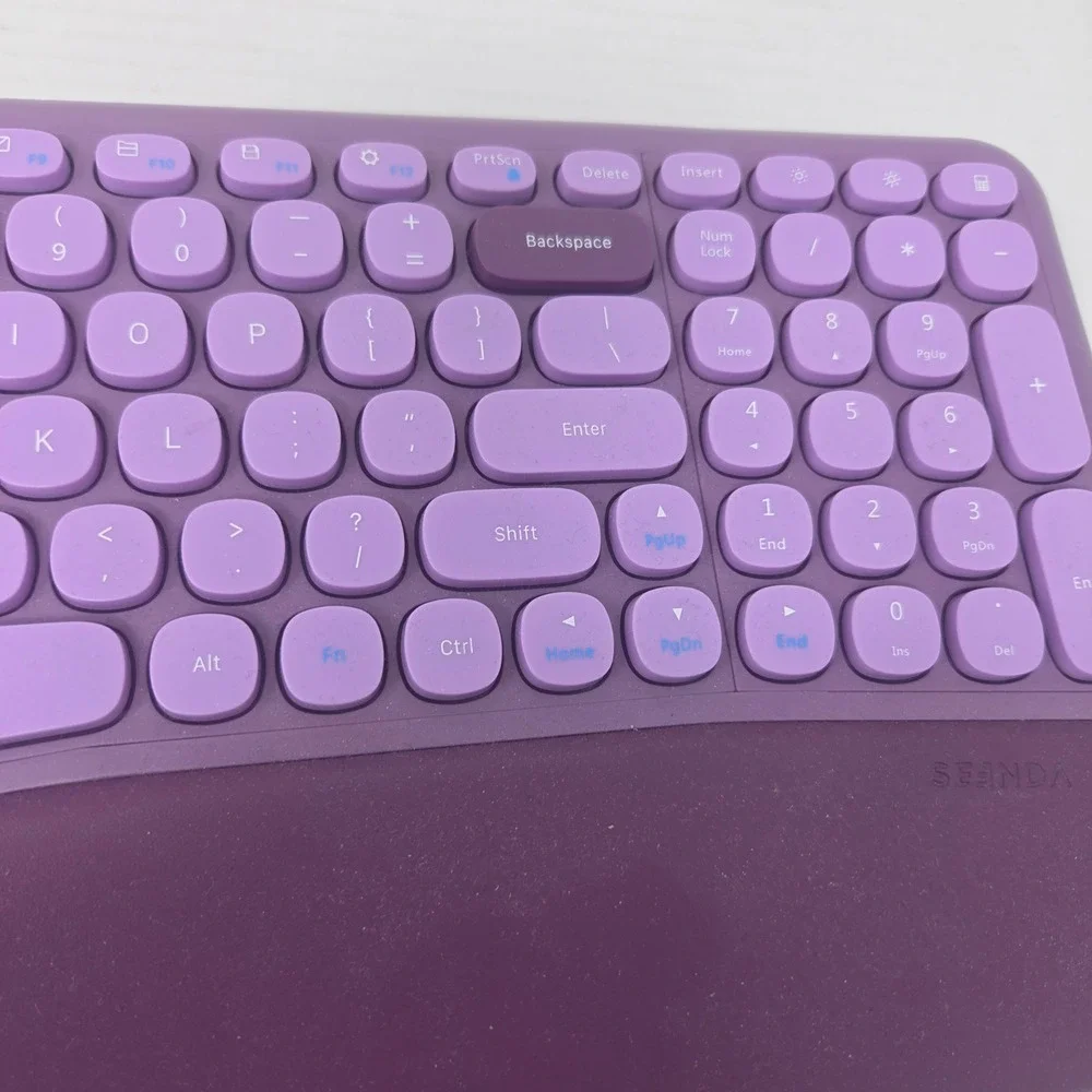 Seenda Wireless Ergonomic Keyboard Purple Split Layout Wrist Rest JPX003 103